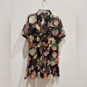 Ralph Lauren 2 Piece Multi Colored Blouse & Skirt Set